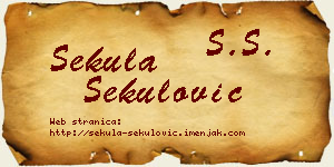Sekula Sekulović vizit kartica